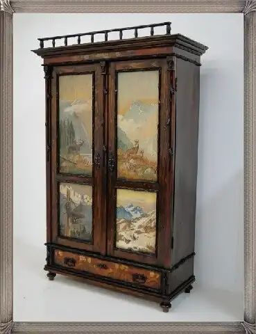 Jagdzimmer-Herrenzimmer-Komplett-Kasten-Anrichte-Tisch-Stuhl-Spiegel-Beistellt 7