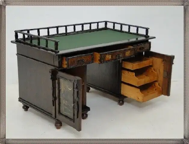 Jagdzimmer-Herrenzimmer-Komplett-Kasten-Anrichte-Tisch-Stuhl-Spiegel-Beistellt 8