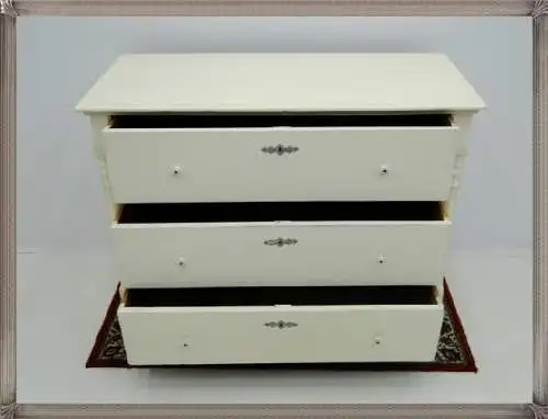 2433-Shabby Chic Kommode-3 Ladenkommode-Shabby Chic-Ladenkommode-Kommode-Weich