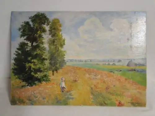 KS-H119-Ölgemälde-Bild-Öl auf Holz-Hoffmann Gemälde-Ölbild-Franz Hoffmann
