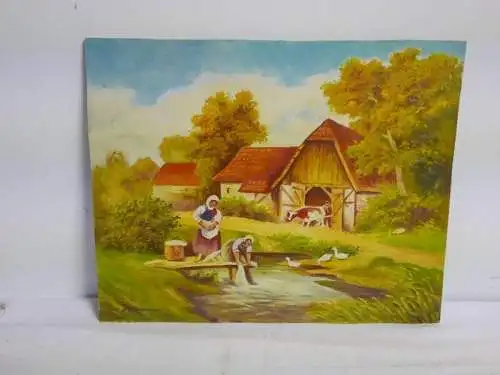 KS-H22-Ölgemälde-Bild-Öl auf Holz-Hoffmann Gemälde-Ölbild-Franz Hoffmann