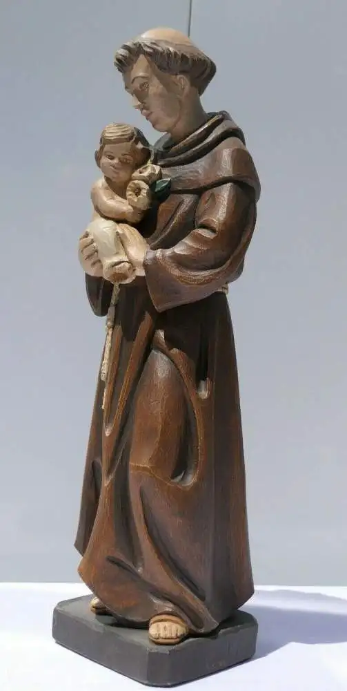 3674D-Heiligenfigur-Sankt Antonio-Figur-Skultpur-Mönch mit Knaben-Heiliger-Mönch 5