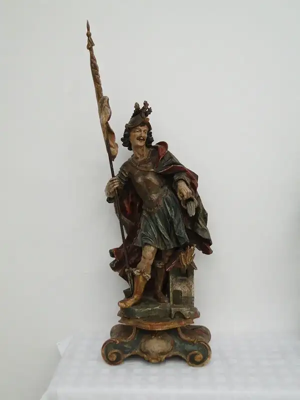 5255D-Holzfigur-Heiliger Florian-Figur-handgeschnitzte Figur-Heiligenfigur-gesch 0