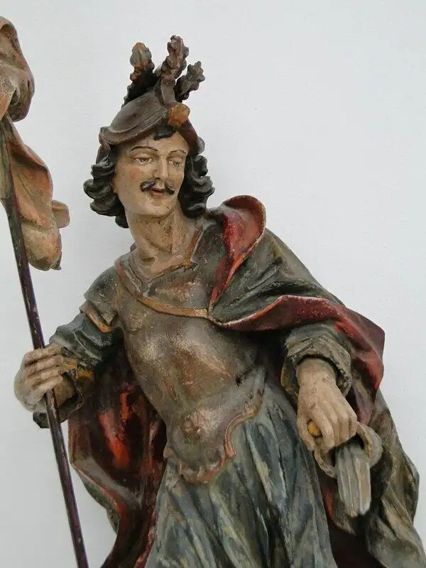 5255D-Holzfigur-Heiliger Florian-Figur-handgeschnitzte Figur-Heiligenfigur-gesch 3