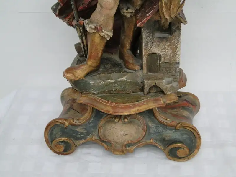 5255D-Holzfigur-Heiliger Florian-Figur-handgeschnitzte Figur-Heiligenfigur-gesch 4