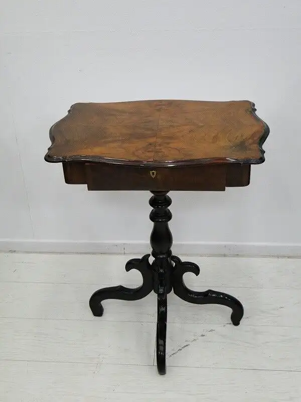 2818-BIEDERMEIER-Nähtisch-Original-Biedermeiernähtisch-Tisch-Beistelltisch-Biede 0