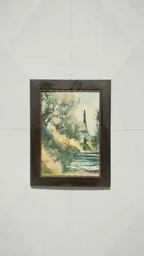 N14-Landschaftsbild-Landschaftsgemälde-Bild-Gemälde-signiert-gerahmt