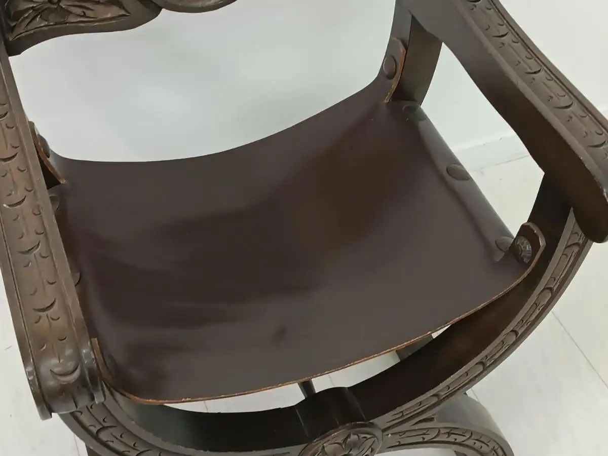 7077-Ritterstuhl-Ledersessel-Armlehnenstuhl-Sessel-Stuhl-Rittersessel-Lederstuhl 2