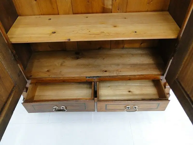 5268D-Frühbiedermeier Schrank-Kleiderschrank-Kasten-Eiche-Kleiderkasten-Biederme 4