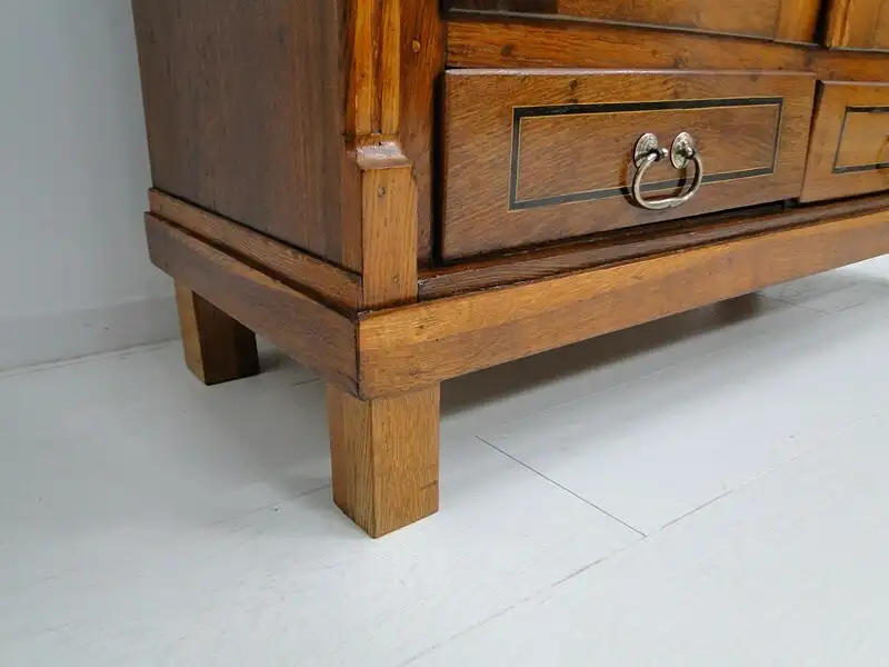 5268D-Frühbiedermeier Schrank-Kleiderschrank-Kasten-Eiche-Kleiderkasten-Biederme 6