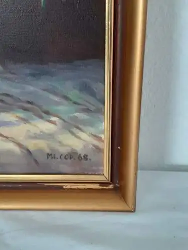 H1250-Stillleben-Blumenbild-Öl auf Leinen-Ölbild-Ölgemälde-gerahmt-monogrammiert