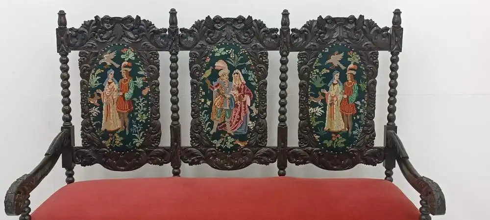 7380D-Historismusbank-Sofa-3Sitzer-Historismus-Bank-Gründerzeit-Sitzbank-Altdeut 8