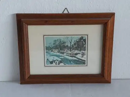 H1374-Stadtbild-Druck-hinter Glas-Gemälde-Bild-Passepartout-gerahmt