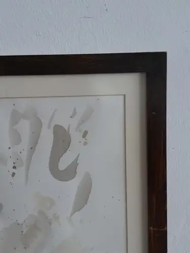 H1333-Aquarell-Stillleben-Gemälde-Bild-Passepartout-signiert-gerahmt-hinter Glas