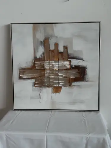 H1397-Abstraktes Bild-Öl auf Leinen-Ölbild-Ölgemälde-gerahmt