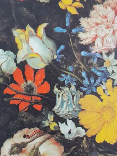 H1417-Ölbild-Stillleben-Öl auf Holz-Ölgemälde-gerahmt-Blumen-