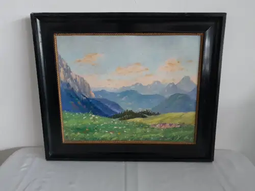 H1426-Ölbild-Öl auf Holz-Landschaftsbild-Ölgemälde-signiert-gerahmt-