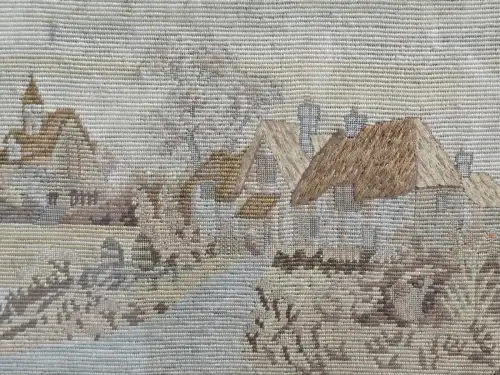 H1439-Gobelin-Bild-Gemälde-hinter Glas-gerahmt-Passepartout-