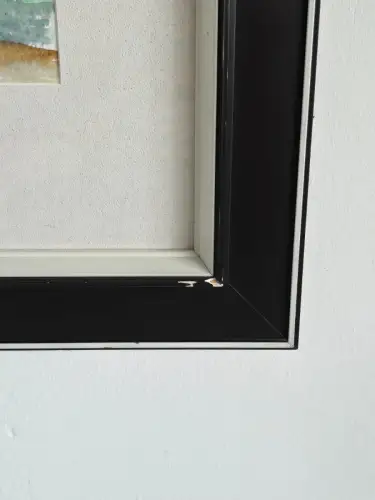 H1440-Aquarell-Bild-hinter Glas-Stadtbild-Gemälde-gerahmt-Passepartout