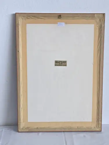 H1441-Aktzeichnung-Bild-hinter Glas-Mischtechnik-datiert-signiert-gerahmt-