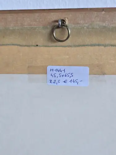 H1441-Aktzeichnung-Bild-hinter Glas-Mischtechnik-datiert-signiert-gerahmt-