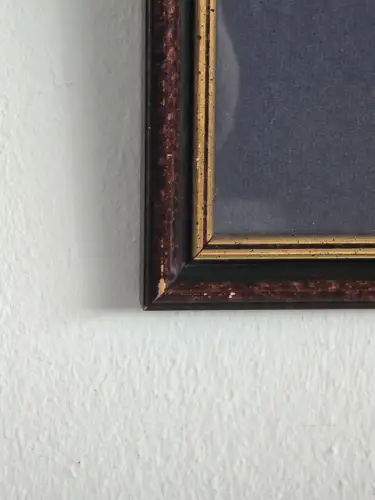 H1443-Aquarell-Bild-Gemälde-hinter Glas-Passepartout-gerahmt-signiert
