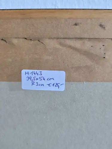 H1443-Aquarell-Bild-Gemälde-hinter Glas-Passepartout-gerahmt-signiert