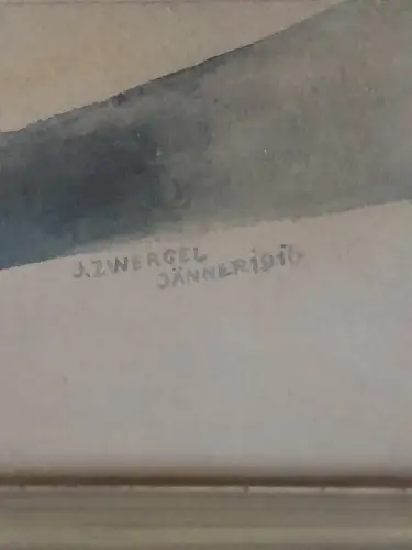 H1005-Aquarell-Stillleben-Bild-Gemälde-signiert-gerahmt-datiert