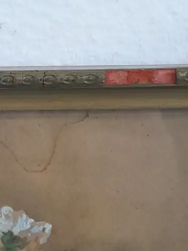 H1005-Aquarell-Stillleben-Bild-Gemälde-signiert-gerahmt-datiert