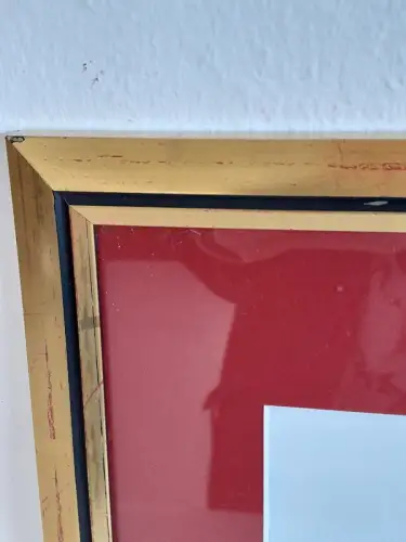 H861-Aquarell-Landschaftsbild-Gemälde-Bild-signiert-gerahmt-datiert-Passepartout