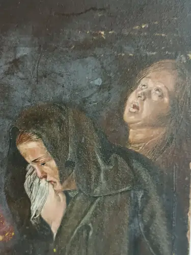 H216-Ölbild-Öl auf Holz-"Die Beweinung Christi"-Ölgemälde