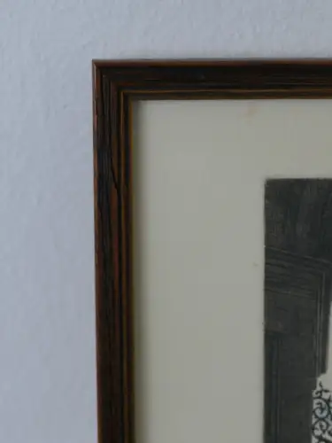 H82-Bild-Gemälde-Farbradierung-Stadtbild-Wien-signiert-gerahmt-hinter Glas