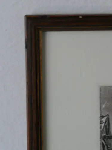 H83-Bild-Gemälde-original Radierung-Klingentor-Rothenburg-gerahmt-signiert