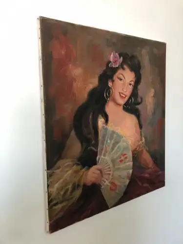 H36-Portrait-Öl auf Leinen-Ölgemälde-Ölbild-Frauenportrait-signiert-datiert