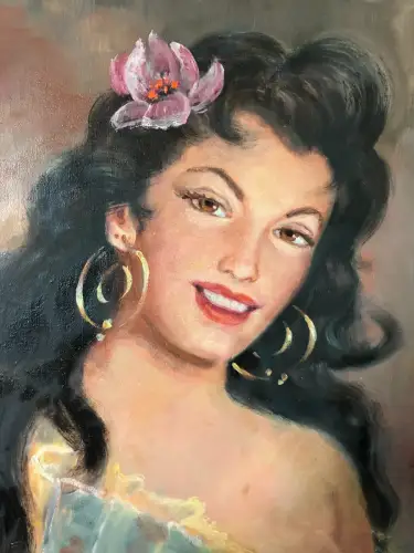 H36-Portrait-Öl auf Leinen-Ölgemälde-Ölbild-Frauenportrait-signiert-datiert