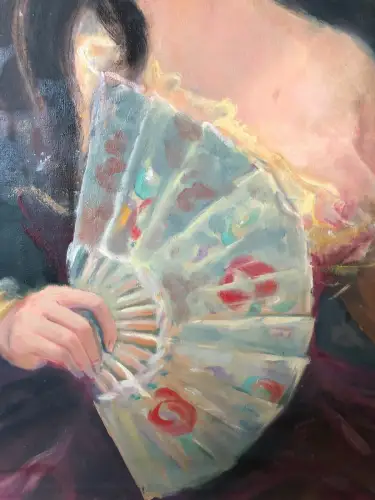 H36-Portrait-Öl auf Leinen-Ölgemälde-Ölbild-Frauenportrait-signiert-datiert