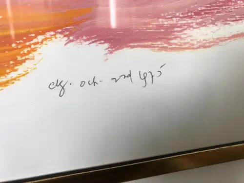 H38-Aquarell-Gemälde-Bild-abstraktes Motiv-hinter Glas-gerahmt-signiert