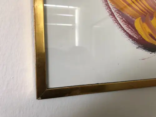 H38-Aquarell-Gemälde-Bild-abstraktes Motiv-hinter Glas-gerahmt-signiert