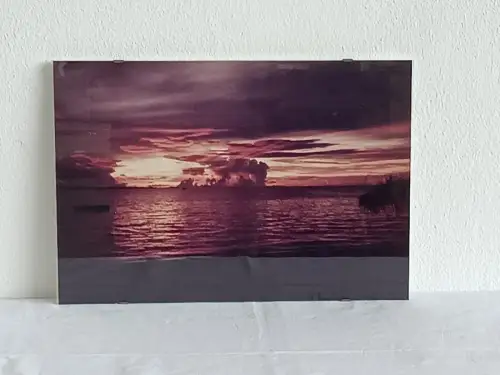 H225-Fotografie-Bild-Foto-hinter Glas-Sonnenuntergang am Meer