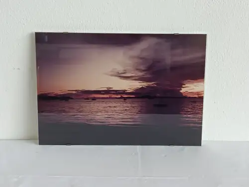H226-Fotografie-Sonnenuntergang am Meer-Bild-Foto-hinter Glas