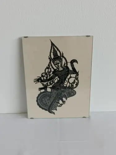 H229-Scherenschnitt-Asiatisches Motiv-hinter Glas-Bild