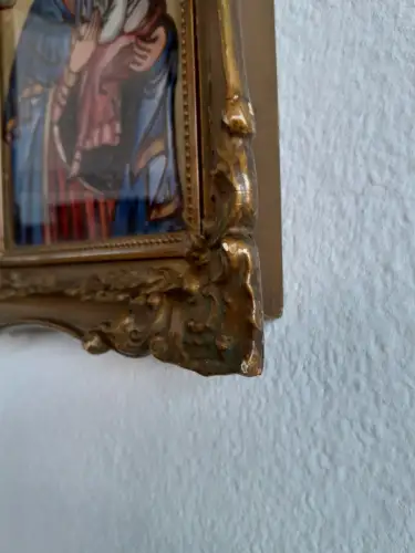 H359-Heiligenbild-Hinterglasbild-signiert-gerahmt-datiert