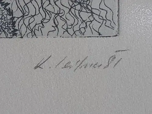 H296-Abstrakte Kunst-original-Radierung-Passepartout-signiert-datiert