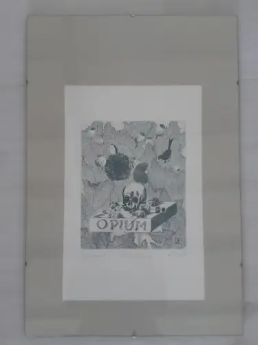 H297-Abstrakte Kunst-original-Radierung-Passepartout-signiert-datiert