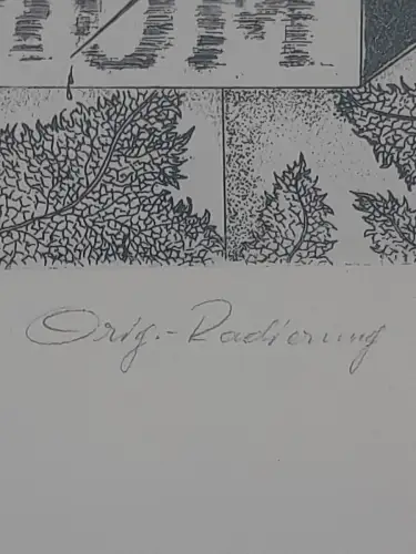 H297-Abstrakte Kunst-original-Radierung-Passepartout-signiert-datiert