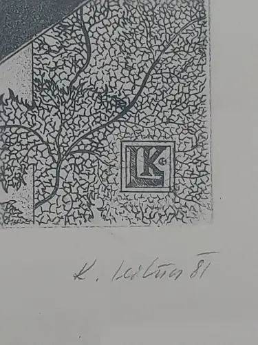 H297-Abstrakte Kunst-original-Radierung-Passepartout-signiert-datiert