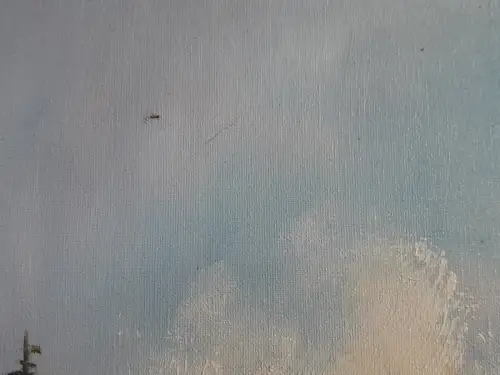 H1469-Ölbild-Öl auf Leinen-Ölgemälde-Landschaftsbild-gerahmt-Bild-Gemälde