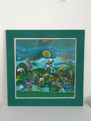 H815-Druck-Bild-Siebdruck-"Kandbrasil"-Gemälde-gerahmt