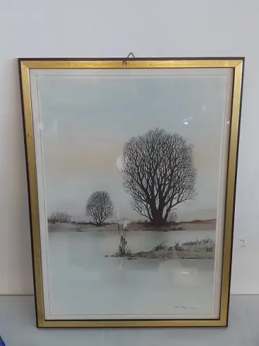 H1499-Kunstdruck-Naturbild-Landschaftsbild-gerahmt-hinter Glas-Gemälde-Bild