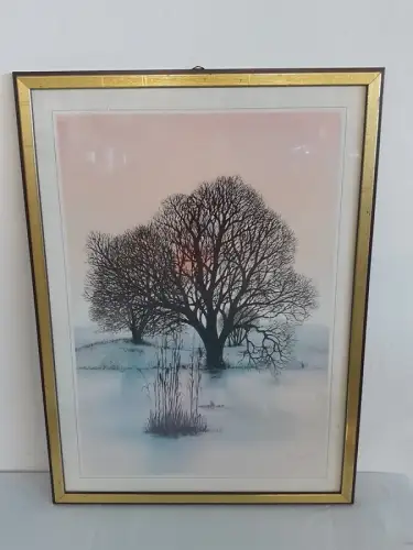 H1500-Kunstdruck-Naturbild-gerahmt-hinter Glas-Landschaftsbild-Gemälde-Bild